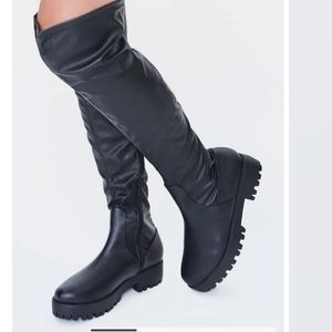 Leather over the knee boots